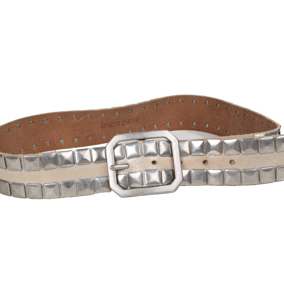 Vintage Linea Pelle Handmade Studded Leather Waist Belt Size S - Picture 1 of 12